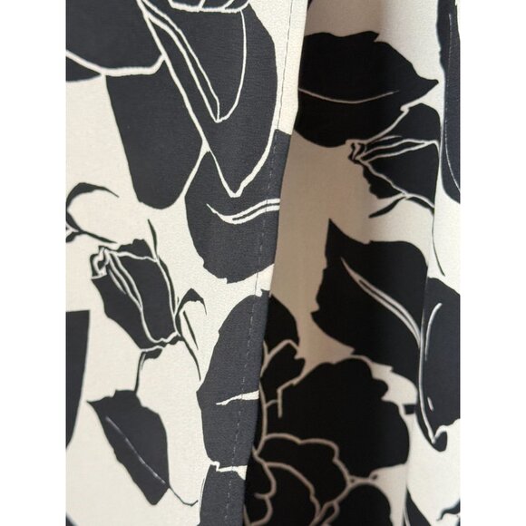 Joseph Ribkoff Black Cream Floral Tunic Top Layered Hem Long Sleeve Size 14 - Picture 6 of 10